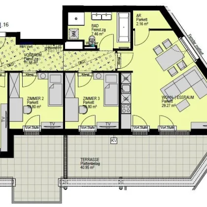 BEZUGSFERTIG: Sonnige 4-Zimmer-Wohnung mit großer Terrasse und Klimaanlage - Top 1.16 - Bild 3