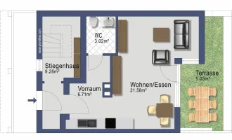 Dreizimmer Maisonette mit Balkon - ab 1.Dezember - in Franking - Heizung inklusive