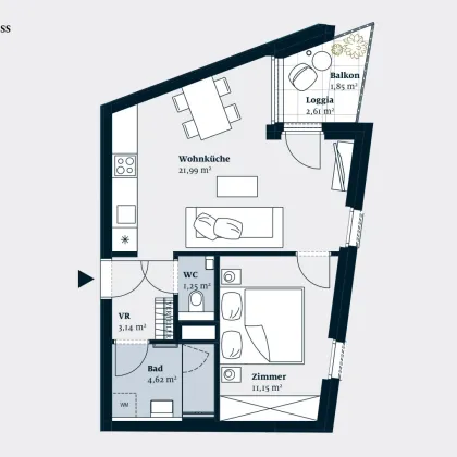 2-ZIMMER-WOHNUNG NÄHE U4/U6 & MEIDLINGER MARKT - Bild 2