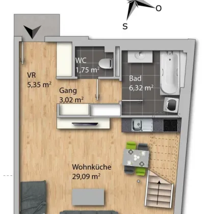 Hochwertige Dachgeschoßwohnung in ruhiger, zentraler Lage - Top 7 - Bild 2