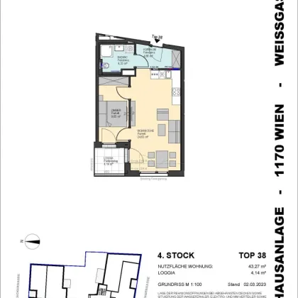 2-Zimmer-Wohnung inkl. Küche im 4. Stock - für Anleger geeignet - Bild 2