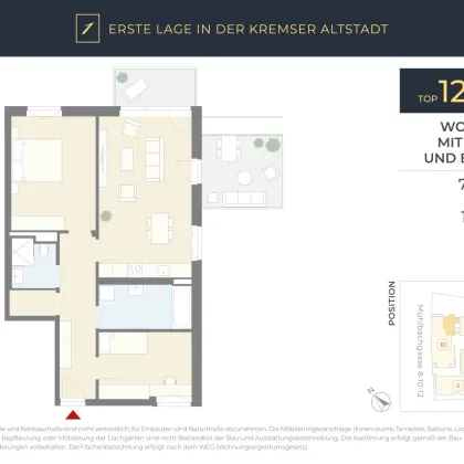 ERSTE LAGE Kremser Altstadt: Neubau, 3 Zimmer, Balkon, Loggia - Bild 2