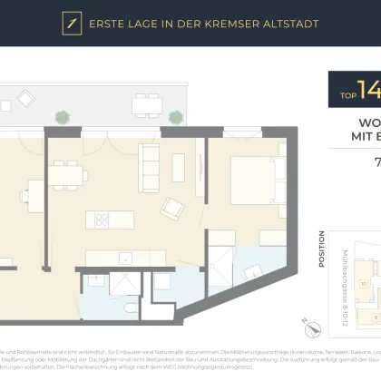 ERSTE LAGE Kremser Altstadt: Neubau, 3 Zimmer, Balkon - Bild 2