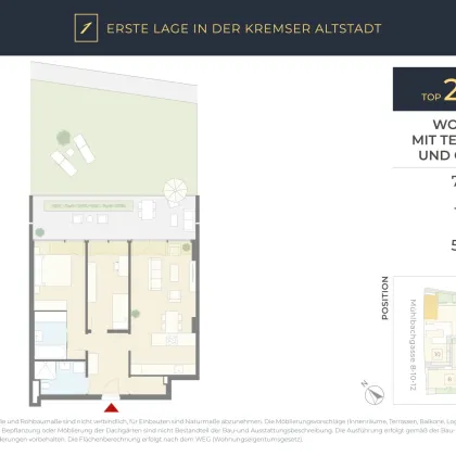 ERSTE LAGE: Jedes Fenster in den eigenen Garten! 3- Zimmerwohnung mit schöner Terrasse und Eigengarten - Bild 2