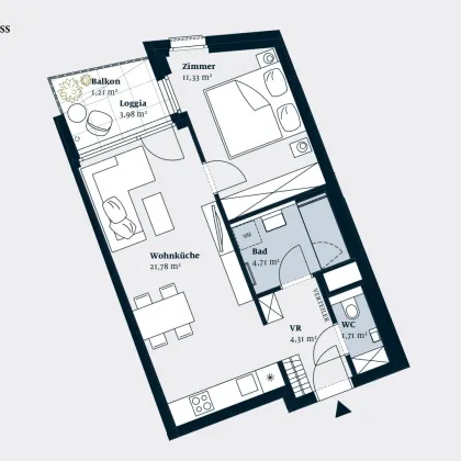 ANLEGERWOHNUNG IN MARKT- UND U-BAHNNÄHE: 2 ZIMMER + LOGGIA - Bild 2