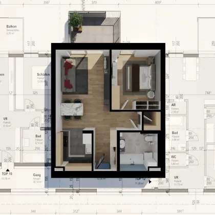 Neubau - 2 Zimmer Wohnung mit Balkon - Wels - Bild 2