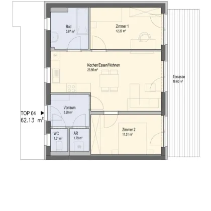 NEUBAU 3- Zimmer Wohnung mit ca. 18m² Balkon Carportplatz in Voitsberg- Stadt - Bild 3