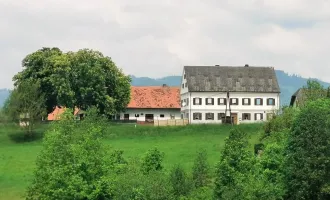 Ebenes 3.900m² Bauland mit beeindruckender Fernsicht, teilsaniertem Altbestand und Wirtschaftsgebäude.