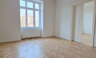 Traumhafte 2 Zimmer Erstbezugs-Altbauwohnung mit Loggia in zentraler Lage mit Parkblick!