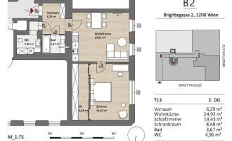 Brigittaplatz | Bezaubernde 2 Zimmer Altbau mit Potenzial | Grünblick