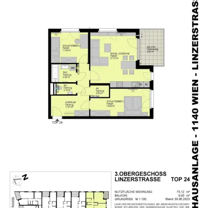 Großzügige 3 Zimmerwohnung im 14. Bezirk - Top 24 - Bild 2