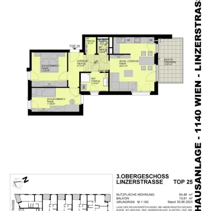 Sehr helle 3 Zimmerwohnung im 14. Bezirk - Top 25 - Bild 2