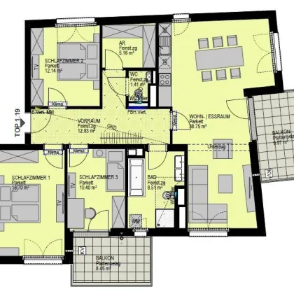 Großzügige 4-Zimmer-Wohnung mit Klimaanlage - Top 1.19 - Bild 3