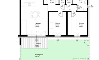 Lichtengg / Wels: 3 Zimmer Familienwohnung mit Garten und Carport Stellplatz