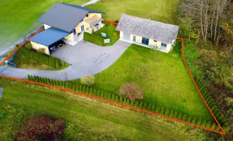 Exklusiver Bungalow am Techelsberg: Sonnige Terrasse, prächtiger Garten, Doppelcarport und Potenzial im Nebengebäude – nur 5 Minuten vom Wörthersee entfernt!