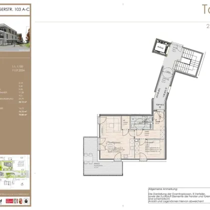 2-Zimmer Dachgeschoßwohnung mit großem Eckbalkon / Top B12 - Bild 2