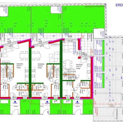 NEU! ++ Exklusive Reihenhäuser mit Fußbodenheizung & -kühlung ++ 2 PKW-Stellplätze/Haus ++ Garten/Terrasse ++ Ziegelmassiv ++ Schlüsselfertig ++ Fischamend - Bild 2