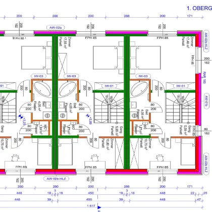 NEU! ++ Exklusive Reihenhäuser mit Fußbodenheizung & -kühlung ++ 2 PKW-Stellplätze/Haus ++ Garten/Terrasse ++ Ziegelmassiv ++ Schlüsselfertig ++ Fischamend - Bild 3