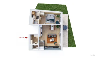 Neubau: 2-Zimmer Gartenwohnung mit Terrasse - Top 1.03