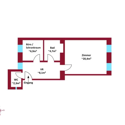 U1 in 5 Minuten erreichbar - Kurzzeitvermietung möglich - Lift im Haus - Zusammenlegung von Wohnungen möglich - Dachgeschoß Ausblick - Bild 3