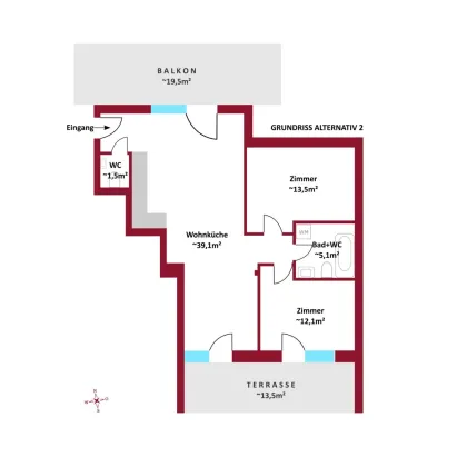 Neubau/Erstbezug I Außenflächen: Terrassen, Balkone & Dachterrassen I Schlüsselfertig I Luftwärmepumpe inkl. Kühlung I - Bild 3