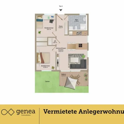 Anlageimmobilie: Hochwertig vermietete Wohnung mit Tiefgarage - Bild 3