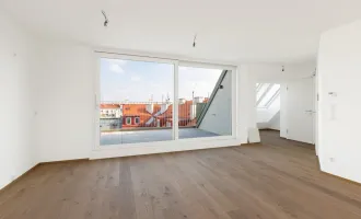 ERSTBEZUG MIT FERNBLICK | Dachgeschoss mit ca. 12 m² INNENHOF-TERRASSE | TG-Stellplatz optional | Nachhaltiges Wohnbauprojekt