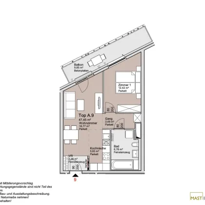 *Provisionsfrei* 2-Zimmer Wohnung mit Blick ins Grüne und in Gehnähe der Alten Donau! - Bild 2