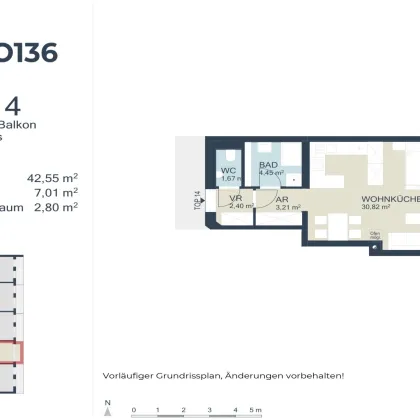 TOP 14 - Provisionsfreie Eigentumswohnung in Erstbezug | Echtholzparkett | WP | PV-Anlage | Barrierefrei | Balkon | Garagenplatz | Klimavorbereitung | Kellerabteil - Bild 2