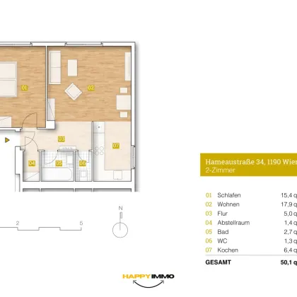 2-Zimmer-Wohnung in Toplage Neustift am Walde, 1190 Wien - Bild 3