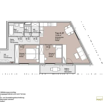 6. Liftstock! Provisionsfreie 3 Zimmer Familienwohnung unweit der Alten Donau - Bild 3