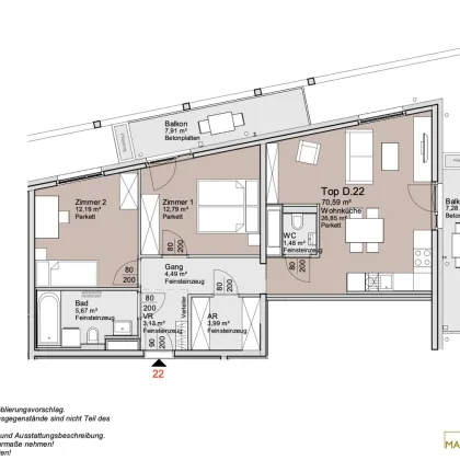 *Provisionsfrei* 3 Zimmer Wohnung mit zwei Balkonen! - Beziehbar Ende 2026! - Bild 3