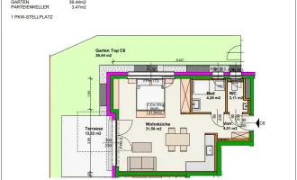 Blumengasse - 1 Zimmer Wohnung | Garten & Terrasse | Neubau - Erstbezug | Klimaanlage | Einbauküche | zzgl. Tiefgaragenstellplatz | Top C6