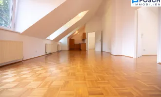 ! Schöne 3  Zimmer mit 36 m² Wohnküche und 7,8 m² Balkon, grüner Innenhof, hell, ruhig, 1. OG, Dachgeschoss, D !