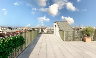 ERSTBEZUG | PENTHOUSE mit ca. 59 m² PANORAMA-DACHTERRASSE | 4-Zimmer | TG-Stellplatz optional | Nachhaltiges Wohnbauprojekt