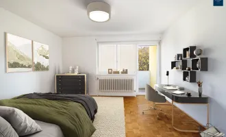 NÄHE MED UNI & BARRIEREFREI: Wohnung mit Loggia, Parkberechtigung und grandiosem Ausblick in begehrter Lage