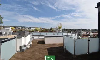 "Eingebettet in den Wolken" .... Traumhafte DG-Wohnung mit riesigen Fernblick-Terrassen im begehrten 18.Bezirk inkl. 2 Stellplätzen