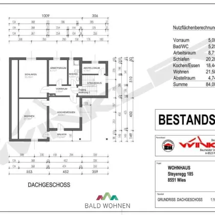 Wohnen mit viel Platz und Komfort in Steyeregg in erhöhter sonniger und ruhiger Lage - 4 Zimmer, Garten, 14 m² Balkon, Garage(45 €) - nur 630 € Miete ohne BK, HK, Strom - Bild 2