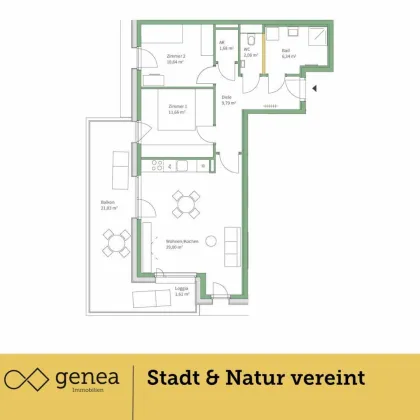 Ihr Traumdomizil in JV Haus K | Provisionsfrei | Zeitgenössisches Wohnen in Graz - Bild 2