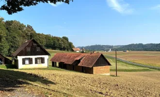 Renovierungsbedürftiges Bauernhaus mit Nebengebäude und Ackerland