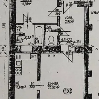 WIEN-MITTE, KOLONITZGASSE, 58 m2 Altbauwohnung, 2 Zimmer, Küche, Wannenbad, Parketten, Radetzkyplatz-Nähe - Bild 2