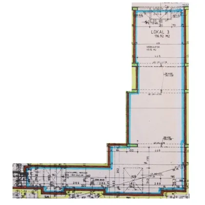 BERLAGASSE, straßenseitiges 117 m2 Büro - Praxis, Großraumbüro, Nebenräume, Küche, Duschbad, möbliert - Bild 3