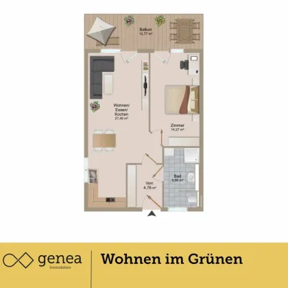 Traumhafte Wohnung im Herzen von St. Peter - Westbalkon im Grünen - Bild 3