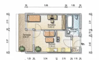 2. Zimmer Singlewohnung mit Balkon - ab 1.November - in Franking - Heizung inklusive