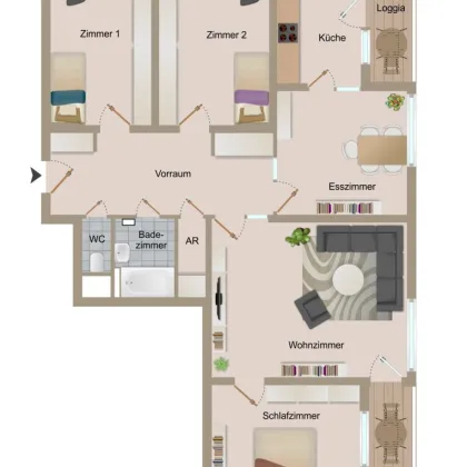 Großzügige 120m² Wohnung mit Renovierungspotenzial und schönem Ausblick in Graz - Bild 2