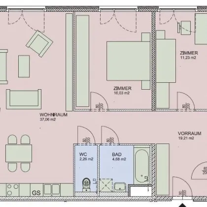 CITY GATE: 4 Zimmer Wohnung mit Balkon in direkter U-BAHN LAGE !! - Bild 3