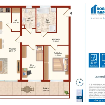 Modern Living | Top 1 | mit großen Balkon in den Innenhof - Bild 2