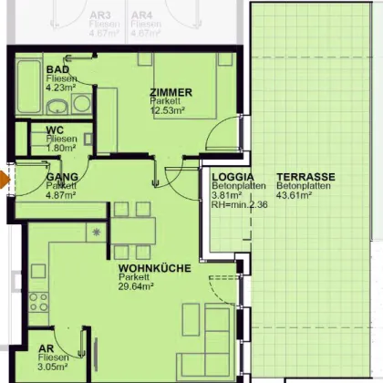 Absolut neuwertige Anlegerwohnung - Baujahr 2023 --- 3.531/m2 --- 2 Zimmer mit Loggia + Terrasse --- hohe Mieteinnahmen für Anleger! (MAX4/1-07) - Bild 3