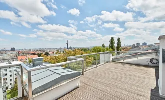 Bestlage nahe Wertheimsteinpark! Lichtdurchflutetes Penthouse mit fünf Terrassen und Dachterrasse