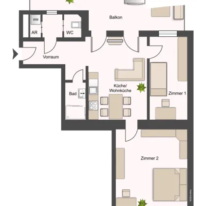 + Lerchenfeld Living-direkt am Gürtel + Balkonwohnung - Ideal für WGs und kleine Familien in der Nähe der Innenstadt mit XXL Balkonfläche - Bild 3